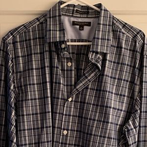 Plaid, Banana Republic, Shirt (XL), Long-sleeve